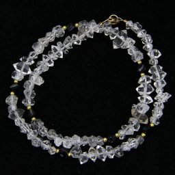 Colier din Diamant Herkimer si Agata Sardonix Fatetat cu Gold Filled - Inchizator Gold Filled