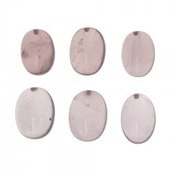 Pandantiv Cuart Roz de Forma Ovala - 22-25 x 15-20 x 11-12 mm - 1 Buc