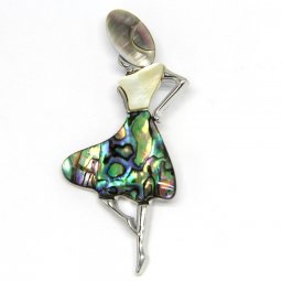 Brosa si Pandantiv din Sidef si Metal - 85 x 31-39 mm (XXL)