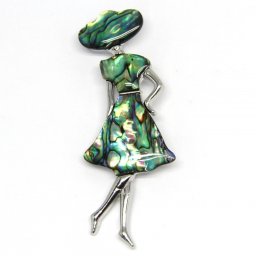 Brosa si Pandantiv din Sidef si Metal - 87 x 31-39 mm (XXL)