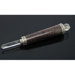 Bagheta Rubin in Kyanit - Varf Cuart - Sfera Cuart 14 cm