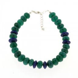 Bratara din Onix Verde Fatetat, Lapis Lazuli si Accesorii Argint