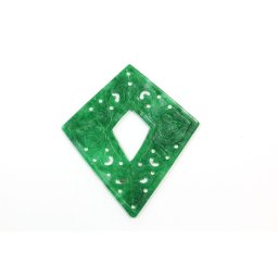 Pandant Jad sculptat Romb - 51-53 x 42-45 x 2 mm - 1 Buc