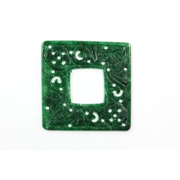 Pandant Jad sculptat Patrat - 37 x 37 x 2 mm