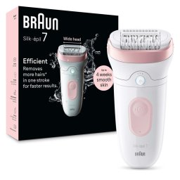 Epilator Epilator Wet & Dry, 40 pensete, 2 viteze, SmartLight, fără fir, cap lat pentru epilare rapidă