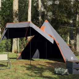 Cort de camping tipi pentru 5 persoana, gri, impermeabil GartenMobel Dekor