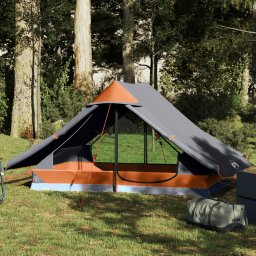 Cort de camping pentru 2 persoane, gri, impermeabil GartenMobel Dekor