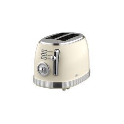 Prajitor de paine retro zilan zln1191, 2 felii de paine, 850w, 6 trepte de temperatura si timer, dezghetare, reincalzire, picioruse antiderapante