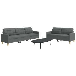 Set de canapele, 2 piese, gri închis, material textil GartenMobel Dekor