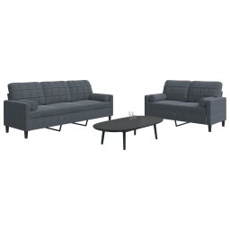 Set de canapele cu perne/rulouri, 2 piese, gri închis, catifea GartenMobel Dekor