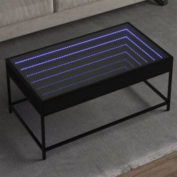 Masuta de cafea cu LED infinity, negru, 90x50x41 cm GartenMobel Dekor