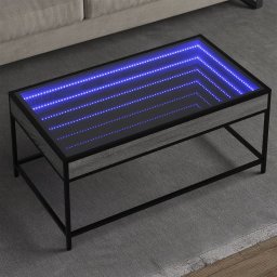 Masuta de cafea cu LED infinity, gri sonoma, 90x50x41 cm GartenMobel Dekor