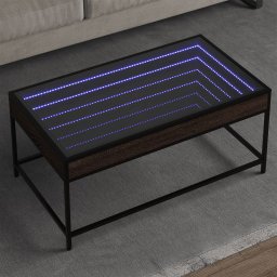 Masuta de cafea cu LED infinity, stejar maro, 90x50x41cm GartenMobel Dekor