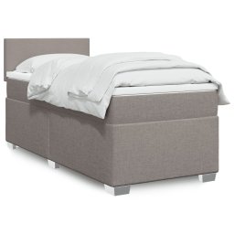 Pat box spring cu saltea, gri taupe, 90x200 cm, textil GartenMobel Dekor