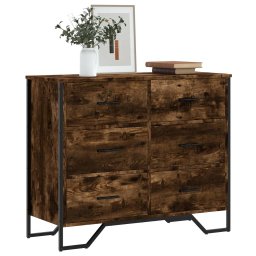 Comoda cu sertare stejar fumuriu 91x35,5x74,5 cm lemn prelucrat GartenMobel Dekor