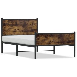 Cadru pat metalic tablie cap/picioare, stejar fumuriu 107x203cm GartenMobel Dekor
