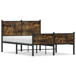 Cadru pat metalic tablie cap/picioare, stejar fumuriu 120x190cm GartenMobel Dekor