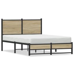 Cadru de pat metalic cu tablie, stejar sonoma, 120x190 cm GartenMobel Dekor