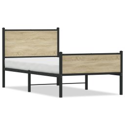 Cadru pat metalic cu tablie la cap/picioare 90x200 cm GartenMobel Dekor