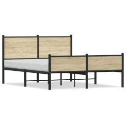 Cadru pat metalic cu tablie la cap/picioare, 140x190 cm GartenMobel Dekor