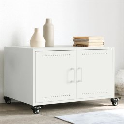 Masuta de cafea, alb, 68x50x43,5 cm, otel laminat la rece GartenMobel Dekor