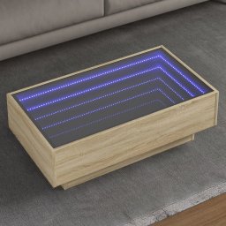 Masuta de cafea cu LED stejar sonoma 90x50x30 cm lemn prelucrat GartenMobel Dekor