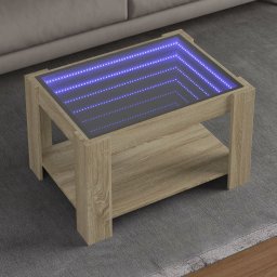 Masuta de cafea cu LED stejar sonoma 73x53x45 cm lemn prelucrat GartenMobel Dekor