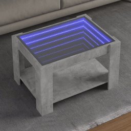 Masuta de cafea cu LED, gri beton, 73x53x45 cm, lemn prelucrat GartenMobel Dekor