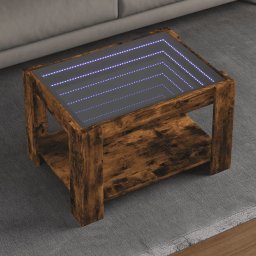 Masuta de cafea cu LED stejar fumuriu 73x53x45cm lemn prelucrat GartenMobel Dekor
