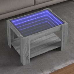 Masuta de cafea cu LED sonoma gri 73x53x45 cm lemn prelucrat GartenMobel Dekor