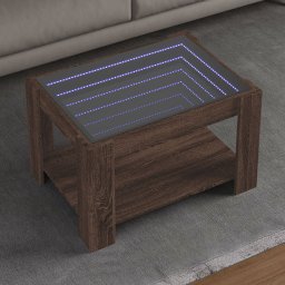 Masuta de cafea cu LED stejar maro 73x53x45 cm lemn prelucrat GartenMobel Dekor
