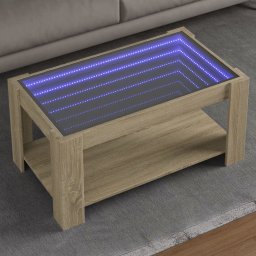 Masuta de cafea cu LED stejar sonoma 93x53x45 cm lemn prelucrat GartenMobel Dekor