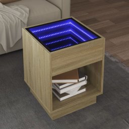 Masuta de cafea cu LED infinity, stejar sonoma, 40x40x50 cm GartenMobel Dekor