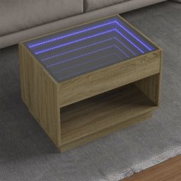 Masuta de cafea cu LED infinity, stejar sonoma, 70x50x50 cm GartenMobel Dekor