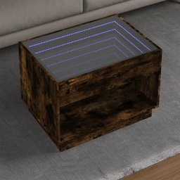 Masuta de cafea cu LED infinity, stejar fumuriu, 70x50x50 cm GartenMobel Dekor