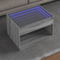 Masuta de cafea cu LED infinity, gri sonoma, 70x50x50 cm GartenMobel Dekor