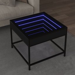 Masuta de cafea cu LED infinity, negru, 50x50x41 cm GartenMobel Dekor