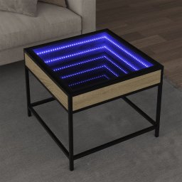 Masuta de cafea cu LED infinity, stejar sonoma, 50x50x41 cm GartenMobel Dekor