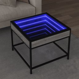 Masuta de cafea cu LED infinity, gri sonoma, 50x50x41 cm GartenMobel Dekor