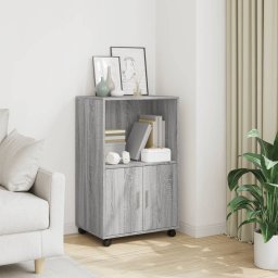 Dulap cu roti, gri sonoma, 55x40x91 cm, lemn compozit GartenMobel Dekor
