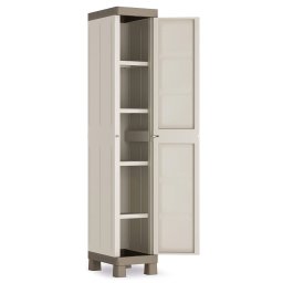 Dulap cu picioare pentru garaj din polipropilena, pentru unelte, beige, 4 rafturi, Keter Excellence, 33x45x182 cm, 1 usa, inchidere cu lacat (lacat neinclus)