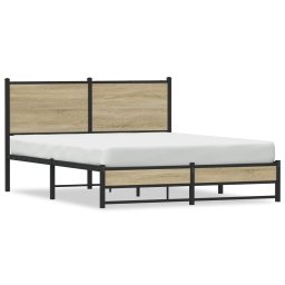 Cadru de pat metalic cu tablie, stejar sonoma, 140x190 cm GartenMobel Dekor