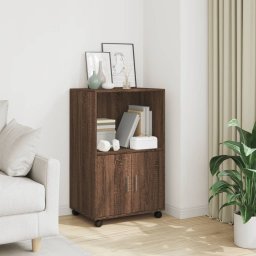 Dulap cu roti, stejar maro, 55x40x91 cm, lemn compozit GartenMobel Dekor
