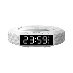 Immax 08983L - Ceas deșteptător cu LCD și încărcător wireless Qi 27W/9V alb