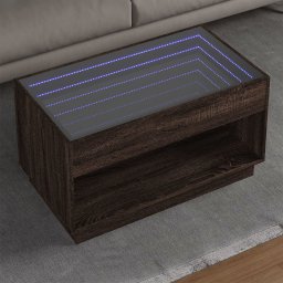Masuta de cafea cu LED infinity, stejar maro, 90x50x50 cm GartenMobel Dekor