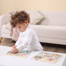 Puzzle cu manere – transport, polarb viga