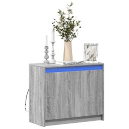 Dulap cu LED, gri sonoma, 72x34x61 cm, lemn prelucrat GartenMobel Dekor