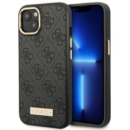 Husa Husa telefon Guess pentru iPhone 14 Plus, 4G and Logo script, MagSafe, Piele ecologica, Negru