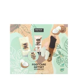 Sence Collection Set cadou pentru ingrijirea picioarelor:Crema+Scrub+Bomba+Sosete+Pila 2x100+2x30 g