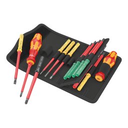 Set VDE WERA Kraftform Kompakt Universal cu husa transport 17 piese pentru electricieni, tablouri electrice si automatizari industriale 05006611001